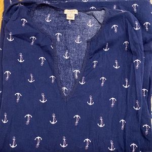 Navy Anchor Beach Cover up